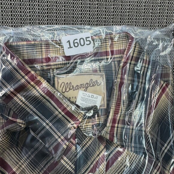 Wrangler Mens Western Fashion Snap Shirt XL Plaid 55% Cotton 45% Polyester - Picture 7 of 7